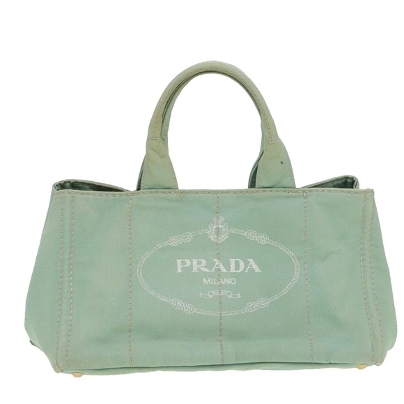 PRADA Canapa GM Hand Bag Canvas Green Auth hk1388 - Picture 2 of 16